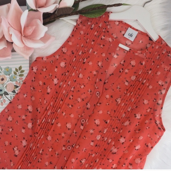 CABI pintuck blouse S - Picture 4 of 5